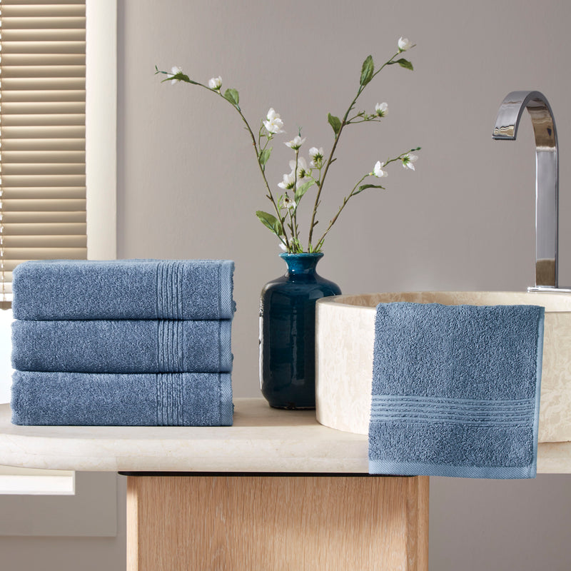 Werty 4-Piece Hand Towel Set - 16x30” 100% Turkish Cotton