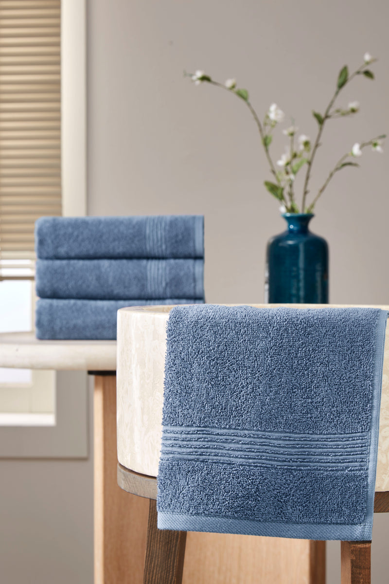 Werty 4-Piece Hand Towel Set - 16x30” 100% Turkish Cotton