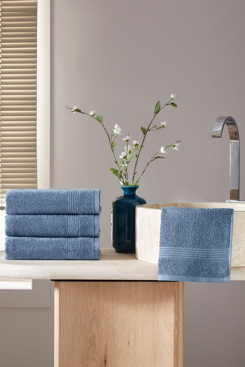 Werty 4-Piece Hand Towel Set - 16x30” 100% Turkish Cotton