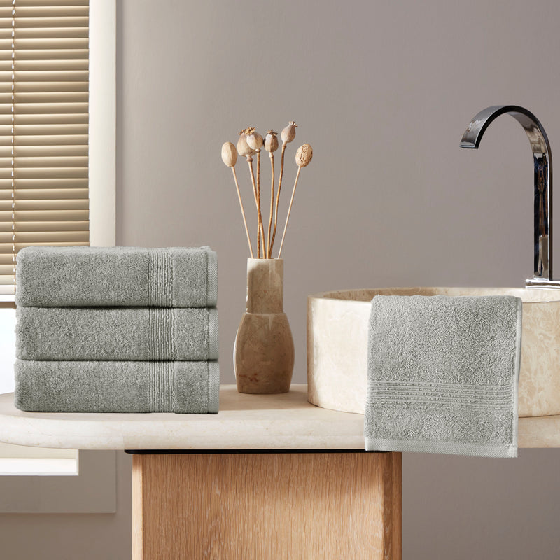 Werty 4-Piece Hand Towel Set - 16x30” 100% Turkish Cotton