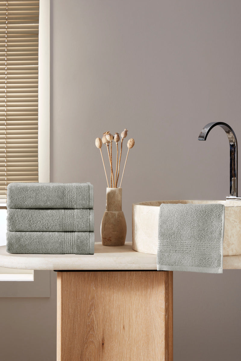 Werty 4-Piece Hand Towel Set - 16x30” 100% Turkish Cotton