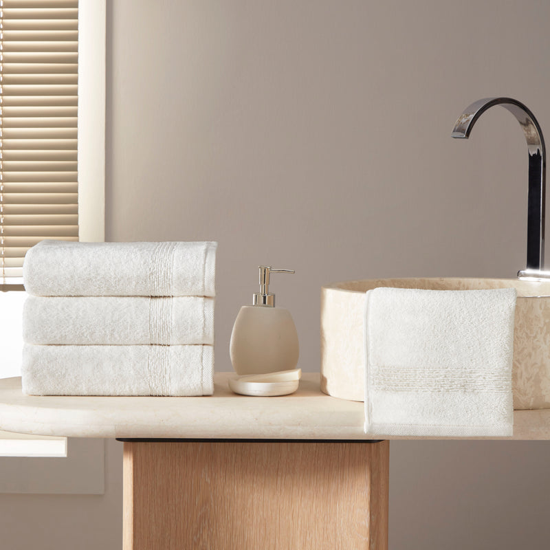 Werty 4-Piece Hand Towel Set - 16x30” 100% Turkish Cotton