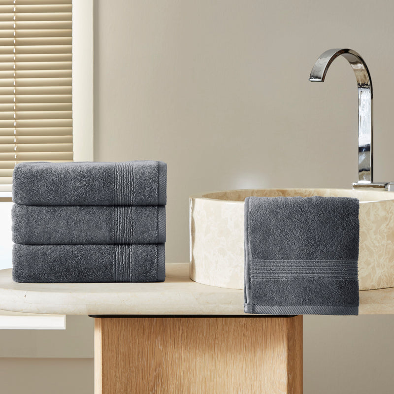 Werty 4-Piece Hand Towel Set - 16x30” 100% Turkish Cotton