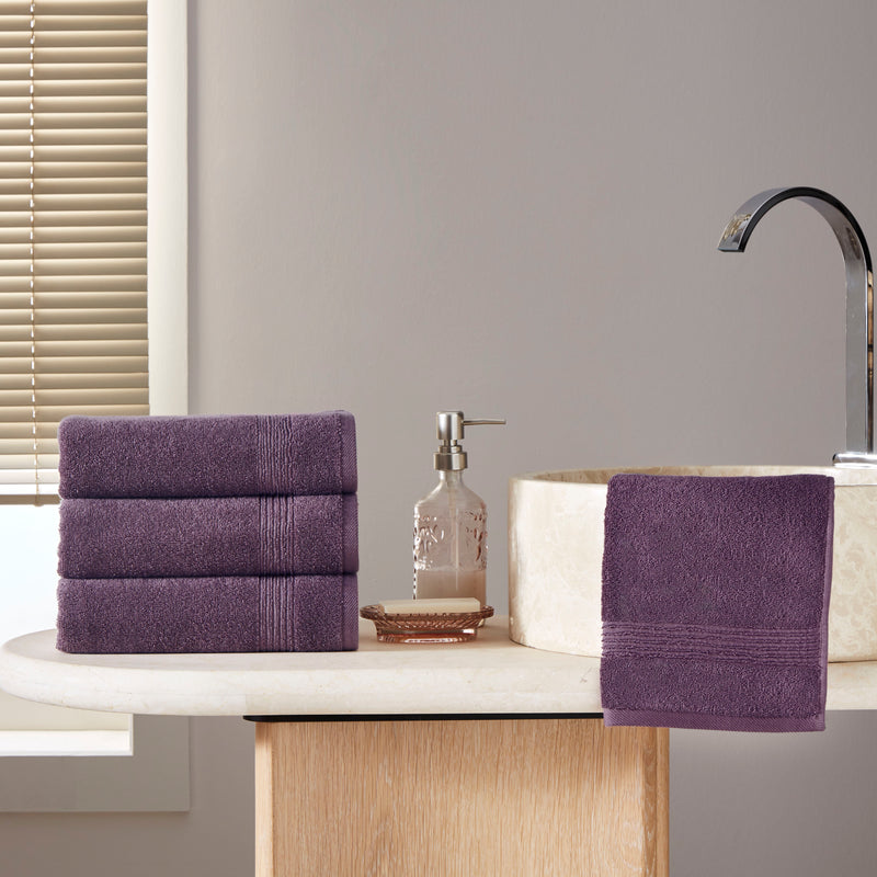Werty 4-Piece Hand Towel Set - 16x30” 100% Turkish Cotton