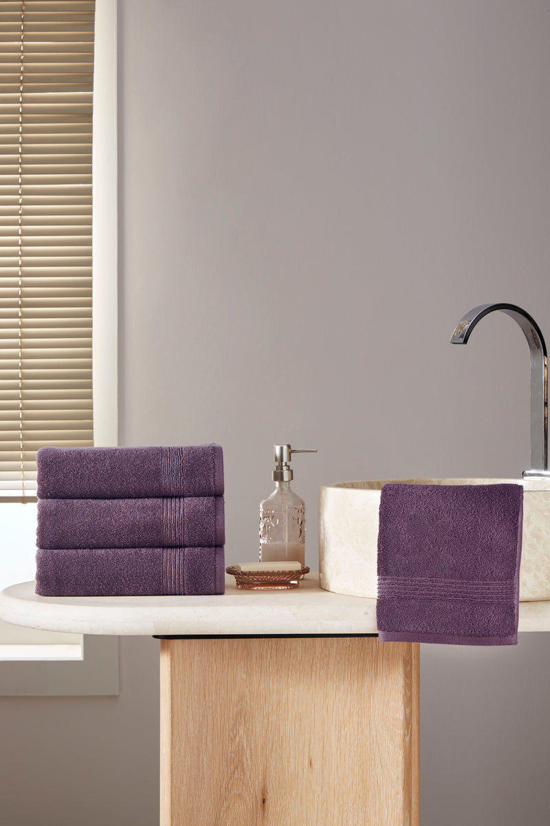 Werty 4-Piece Hand Towel Set - 16x30” 100% Turkish Cotton