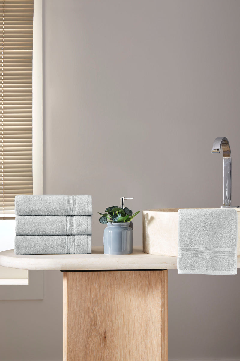 Werty 4-Piece Hand Towel Set - 16x30” 100% Turkish Cotton