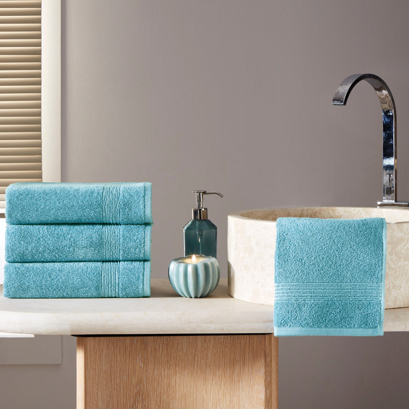 Werty 4-Piece Hand Towel Set - 16x30” 100% Turkish Cotton