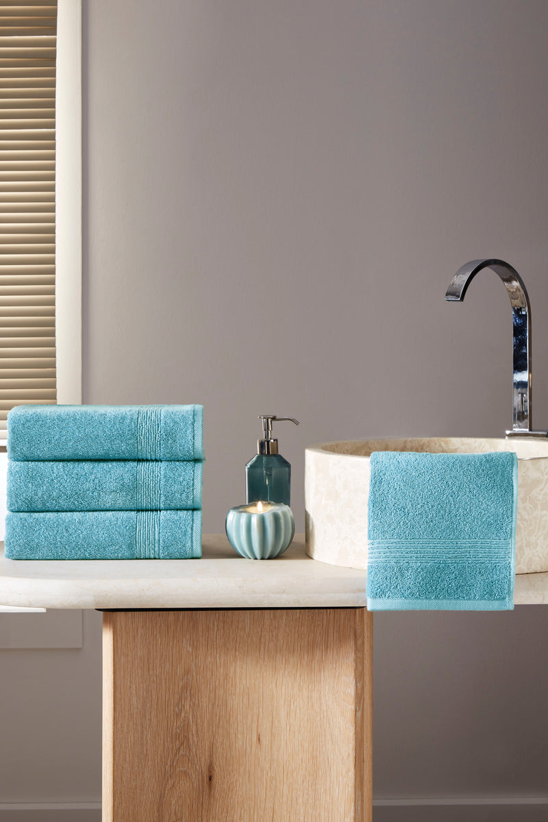 Werty 4-Piece Hand Towel Set - 16x30” 100% Turkish Cotton