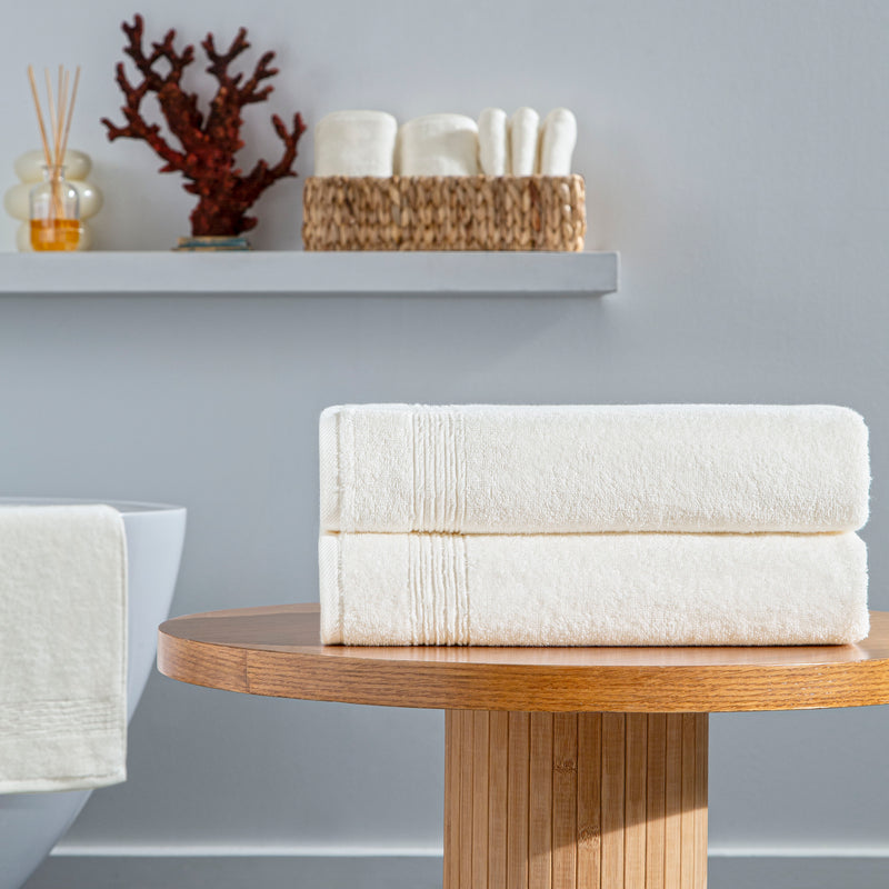 Werty 2-Piece Bath Towel Set - 27x54” 100% Luxury Turkish Cotton