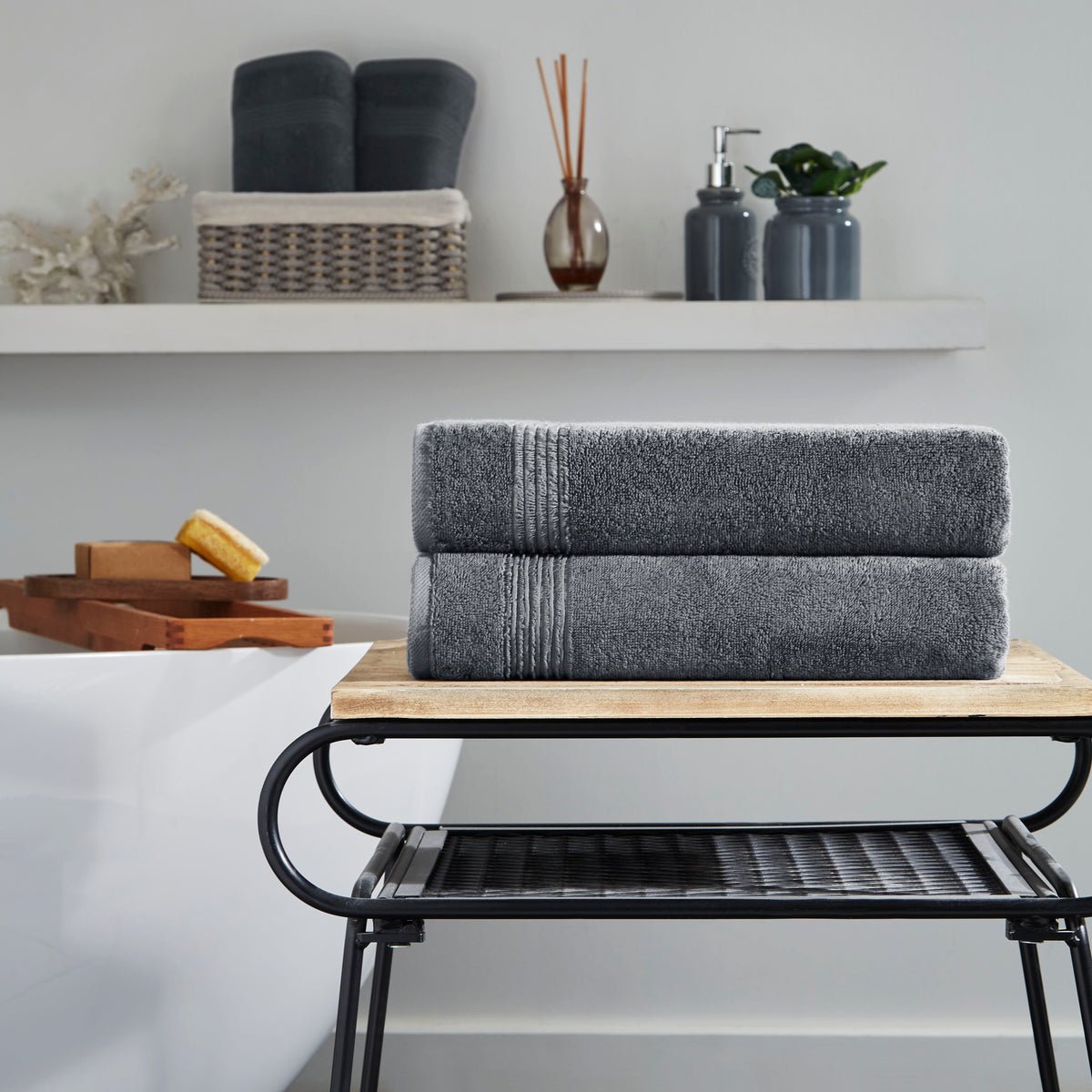 Werty 2-Piece Bath Towel Set - 27x54” 100% Luxury Turkish Cotton