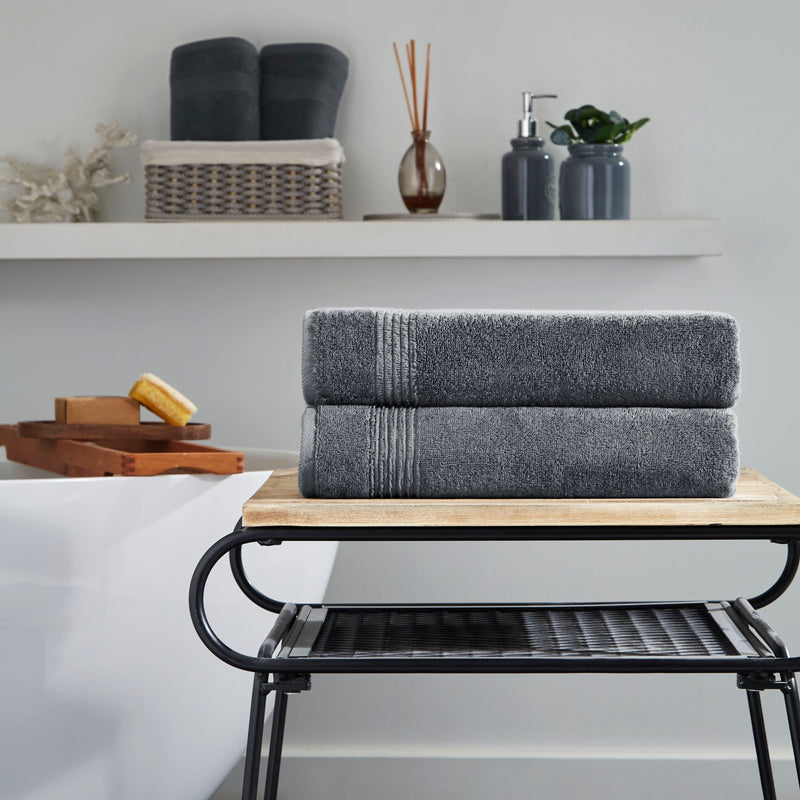 Werty 2-Piece Bath Towel Set - 27x54” 100% Luxury Turkish Cotton