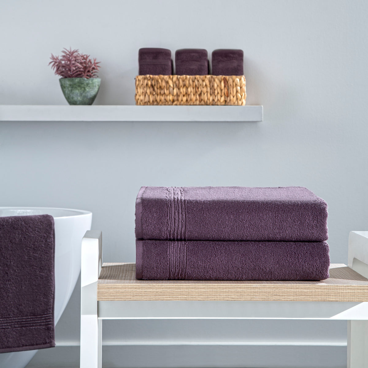 Werty 2-Piece Bath Towel Set - 27x54” 100% Luxury Turkish Cotton