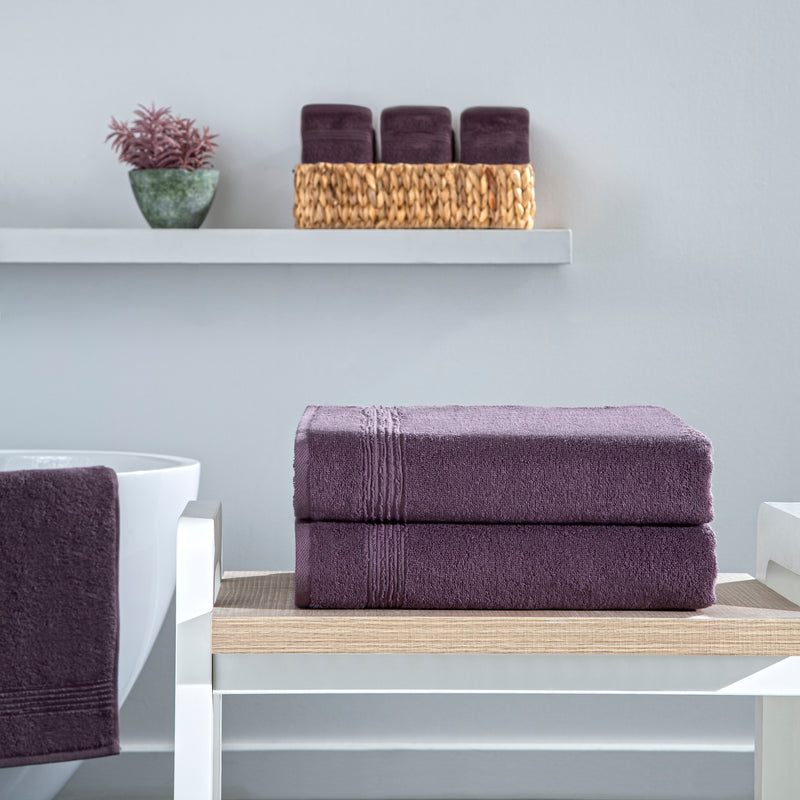 Werty 2-Piece Bath Towel Set - 27x54” 100% Luxury Turkish Cotton