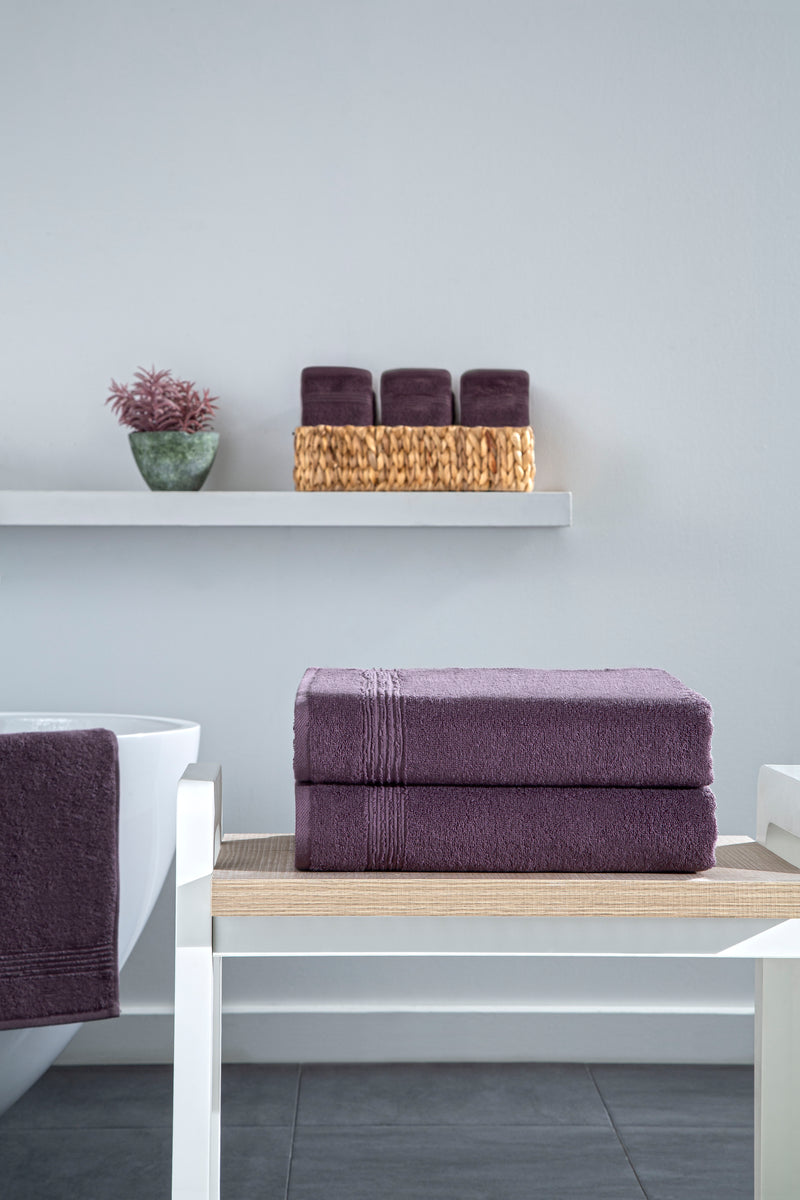 Werty 2-Piece Bath Towel Set - 27x54” 100% Luxury Turkish Cotton