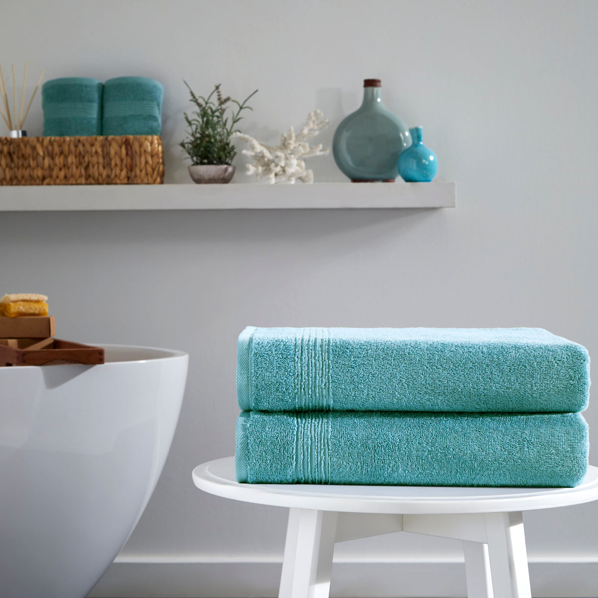 Werty 2-Piece Bath Towel Set - 27x54” 100% Luxury Turkish Cotton