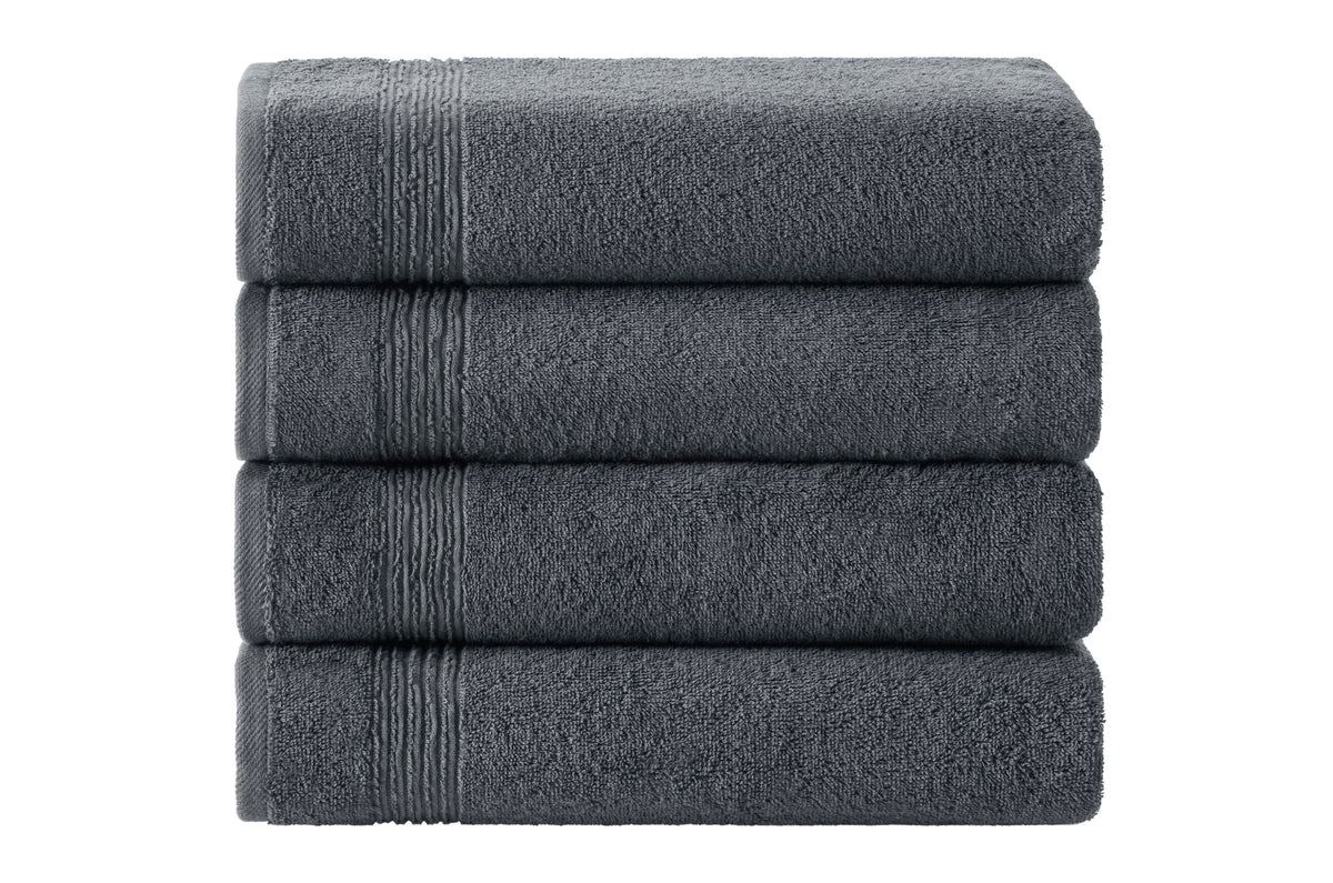 Werty 4-Piece Bath Towel Set - 27x54" 100% Turkish Cotton