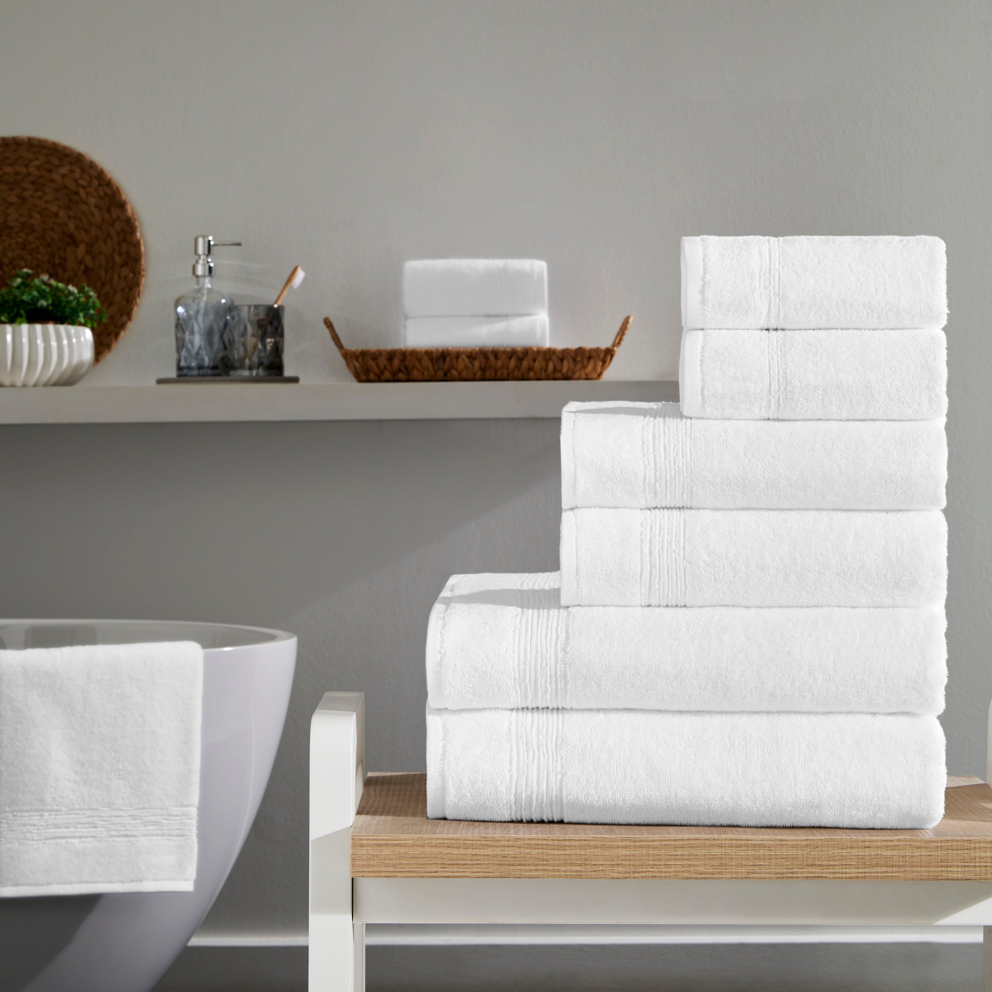 Werty 6-Piece Complete Bath Towel Set - 100% Luxury Turkish Cotton