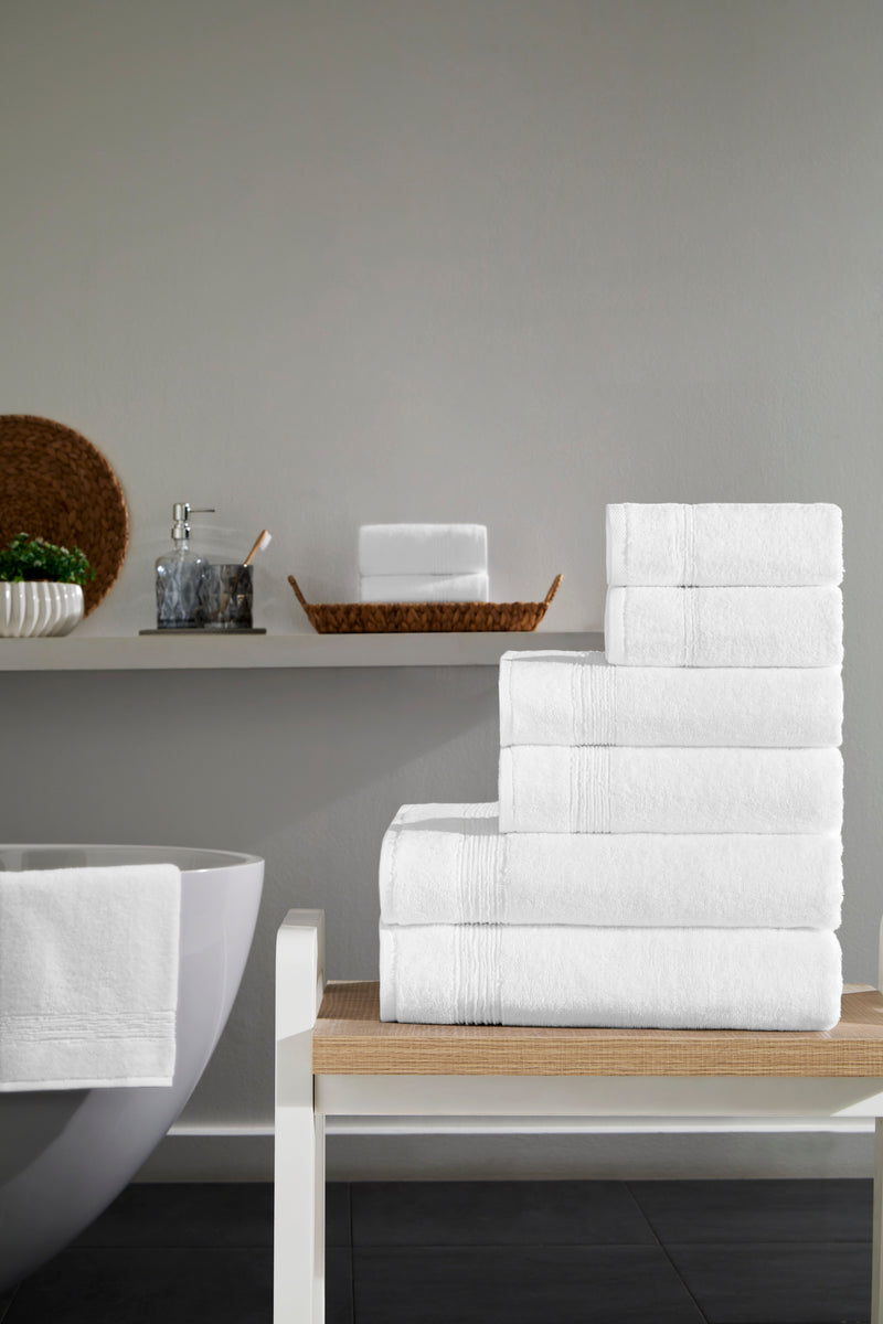 Werty 6-Piece Complete Bath Towel Set - 100% Luxury Turkish Cotton
