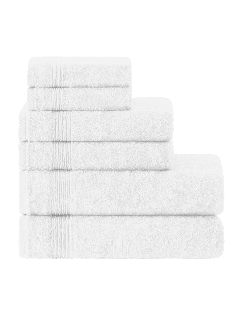 Werty 6-Piece Complete Bath Towel Set - 100% Luxury Turkish Cotton