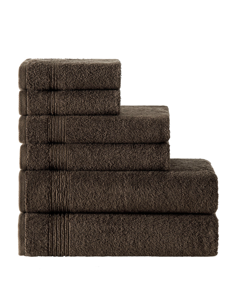 Werty 6-Piece Complete Bath Towel Set - 100% Luxury Turkish Cotton