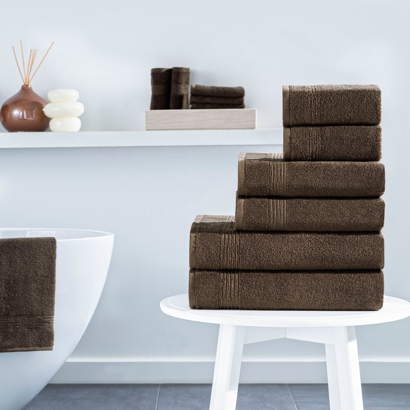 Werty 6-Piece Complete Bath Towel Set - 100% Luxury Turkish Cotton