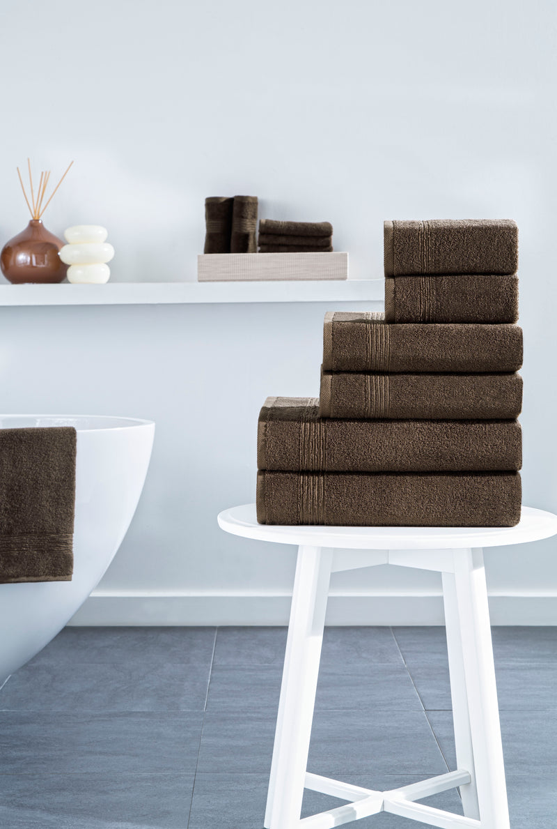 Werty 6-Piece Complete Bath Towel Set - 100% Luxury Turkish Cotton