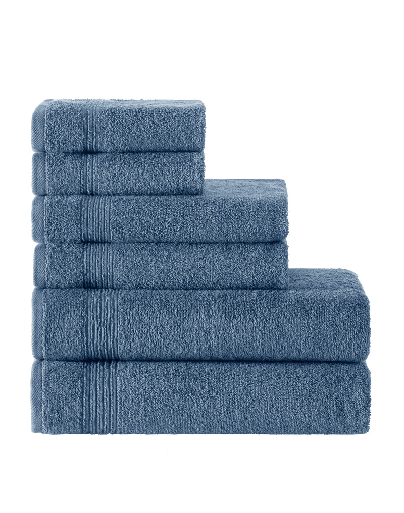 Werty 6-Piece Complete Bath Towel Set - 100% Luxury Turkish Cotton