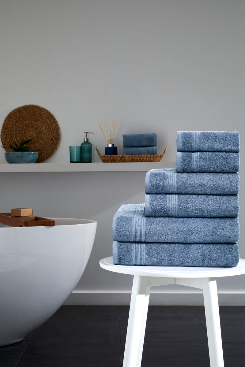 Werty 6-Piece Complete Bath Towel Set - 100% Luxury Turkish Cotton