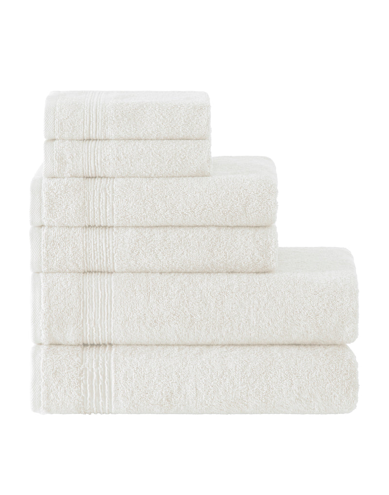 Werty 6-Piece Complete Bath Towel Set - 100% Luxury Turkish Cotton