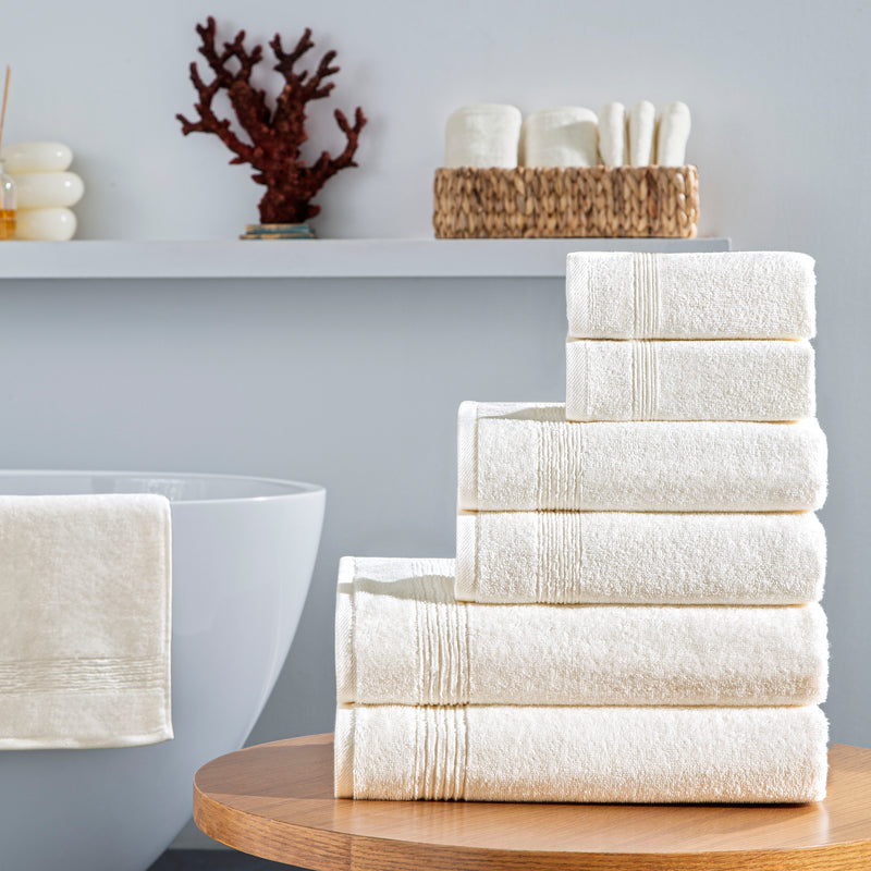 Werty 6-Piece Complete Bath Towel Set - 100% Luxury Turkish Cotton