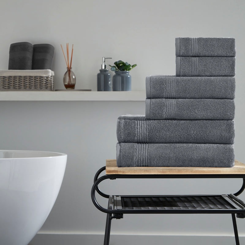 Werty 6-Piece Complete Bath Towel Set - 100% Luxury Turkish Cotton