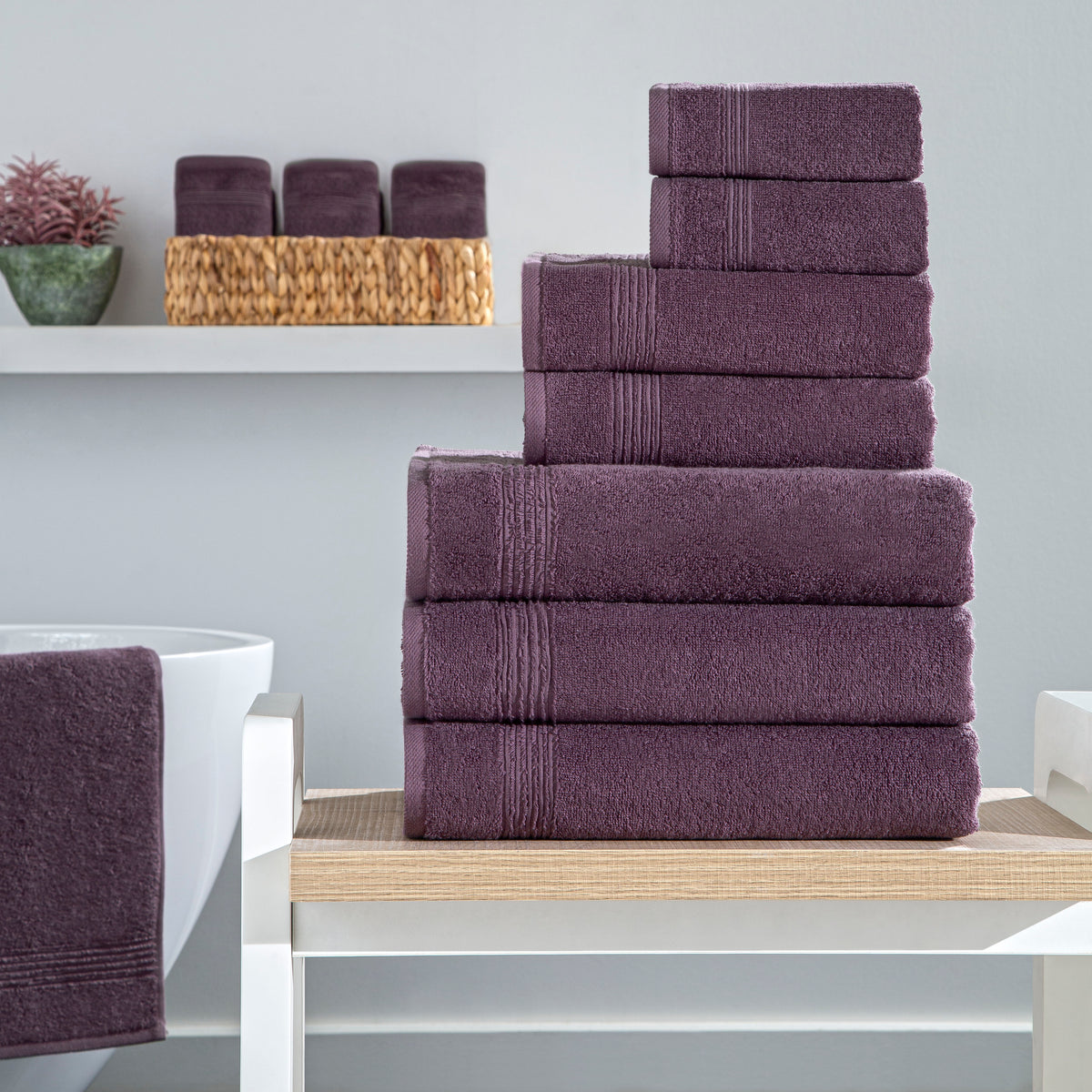 Werty 6-Piece Complete Bath Towel Set - 100% Luxury Turkish Cotton
