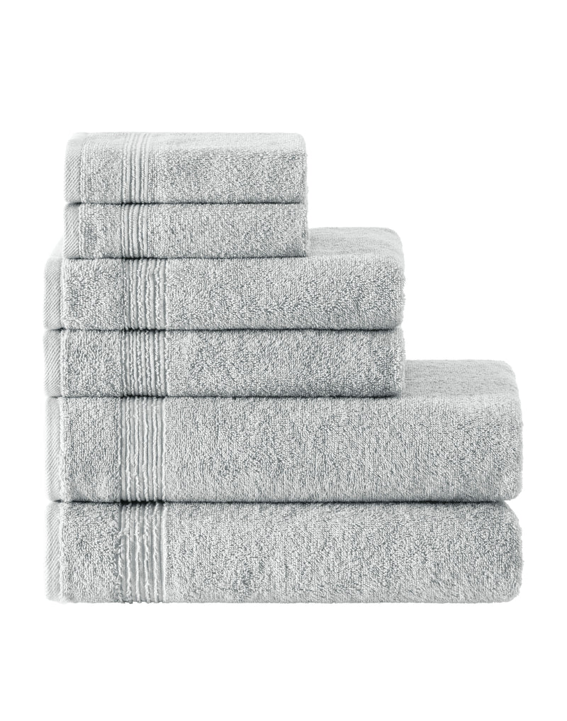 Werty 6-Piece Complete Bath Towel Set - 100% Luxury Turkish Cotton