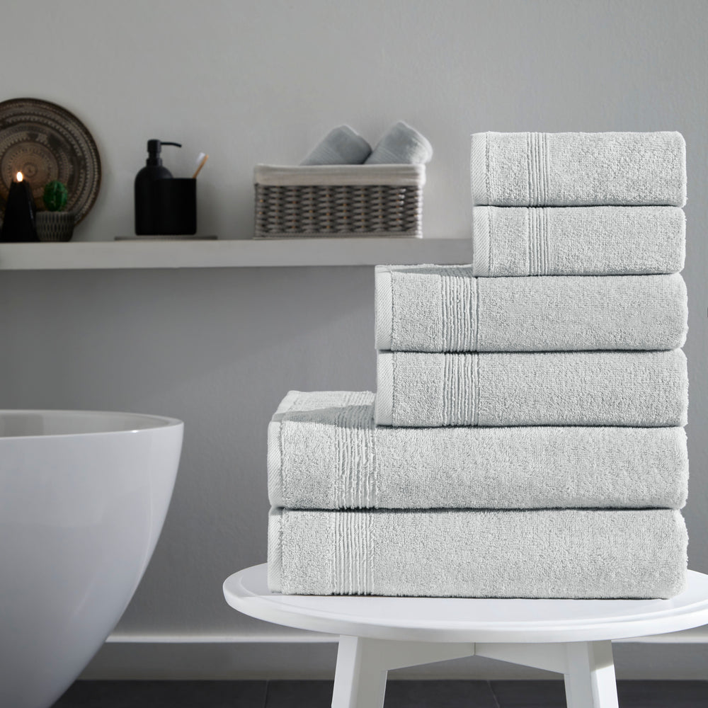 Werty 6-Piece Complete Bath Towel Set - 100% Luxury Turkish Cotton, Grey
