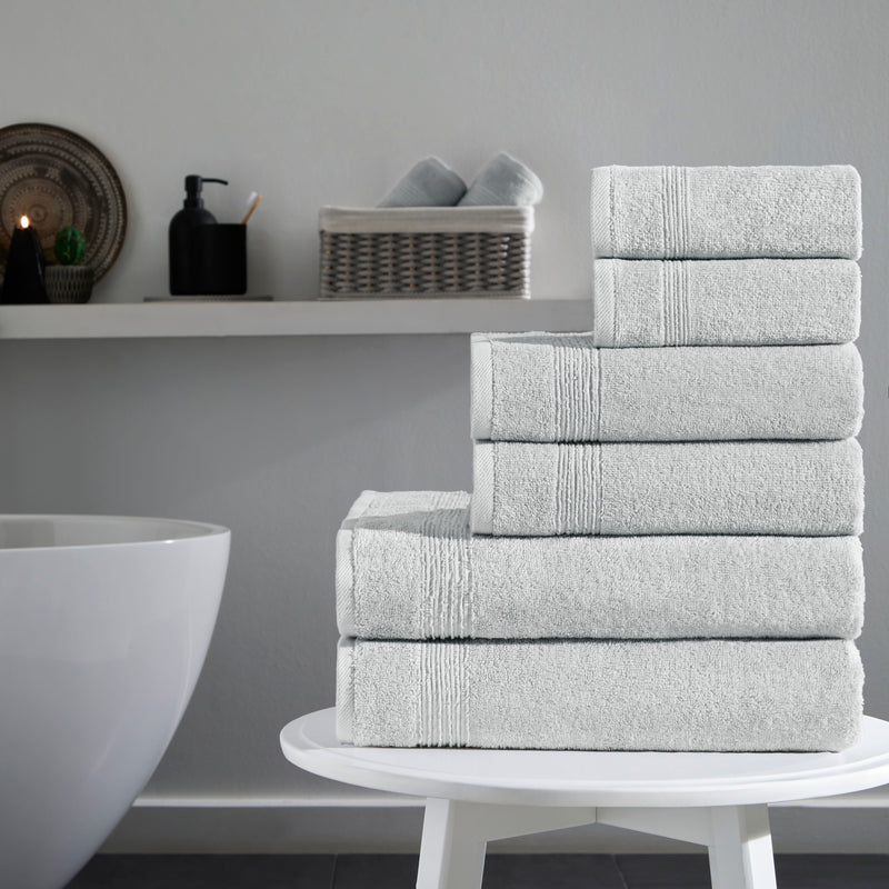 Werty 6-Piece Complete Bath Towel Set - 100% Luxury Turkish Cotton