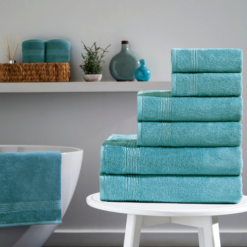 Werty 6-Piece Complete Bath Towel Set - 100% Luxury Turkish Cotton