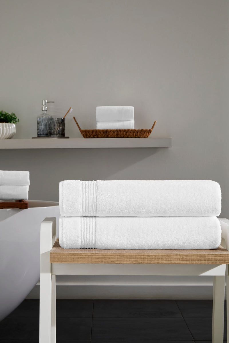 Werty 2-Piece Bath Sheet Set - 35x70” Oversized Luxury Turkish Cotton