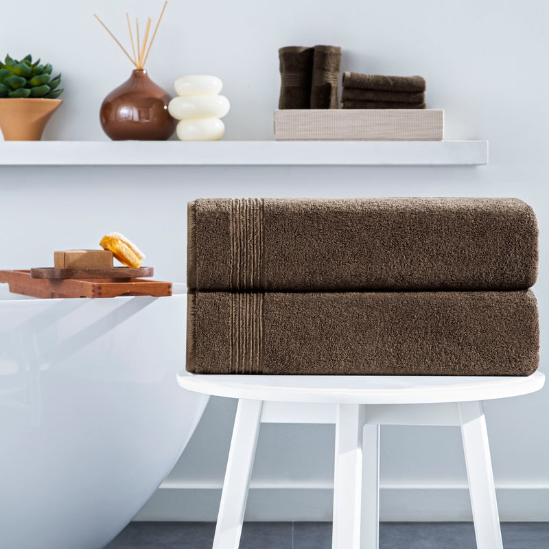 Werty 2-Piece Bath Sheet Set - 35x70” Oversized Luxury Turkish Cotton