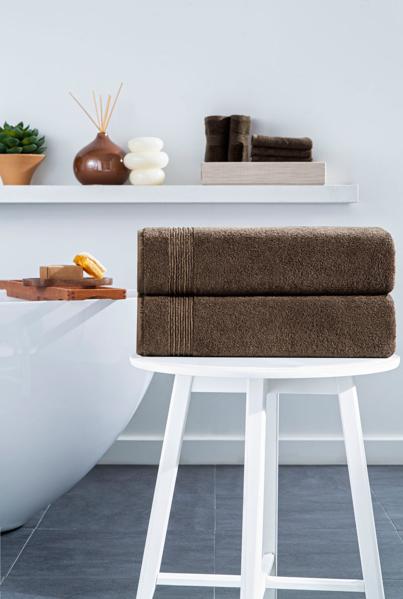 Werty 2-Piece Bath Sheet Set - 35x70” Oversized Luxury Turkish Cotton