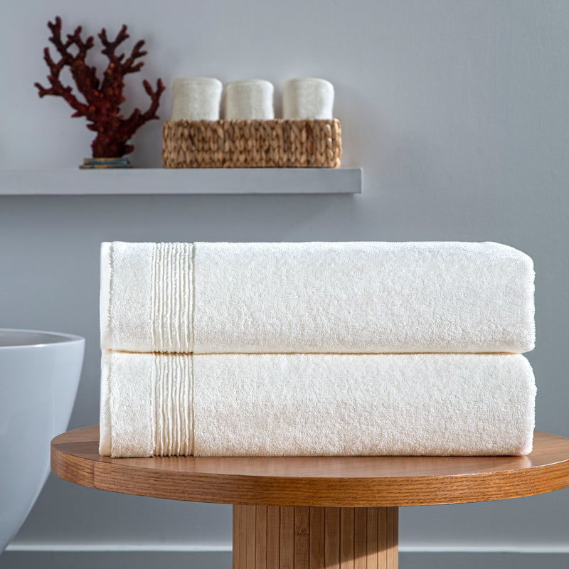 Werty 2-Piece Bath Sheet Set - 35x70” Oversized Luxury Turkish Cotton