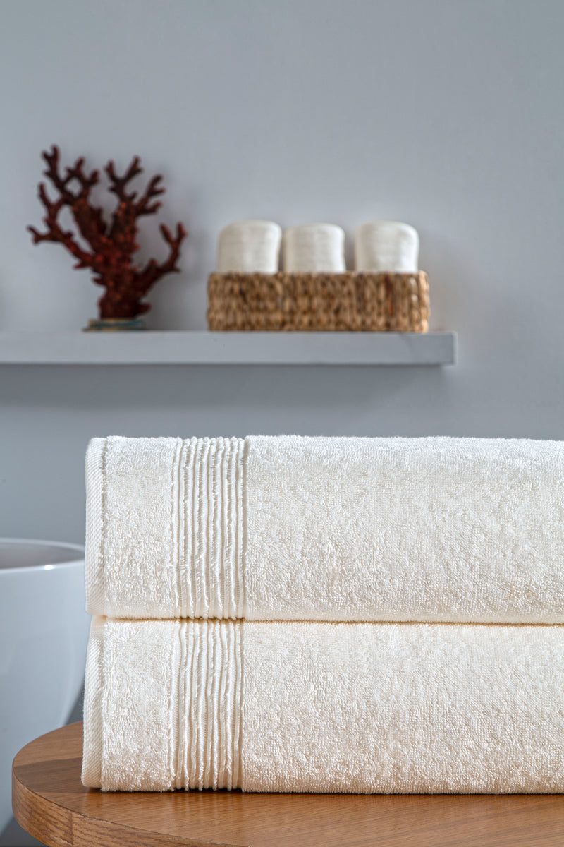 Werty 2-Piece Bath Sheet Set - 35x70” Oversized Luxury Turkish Cotton