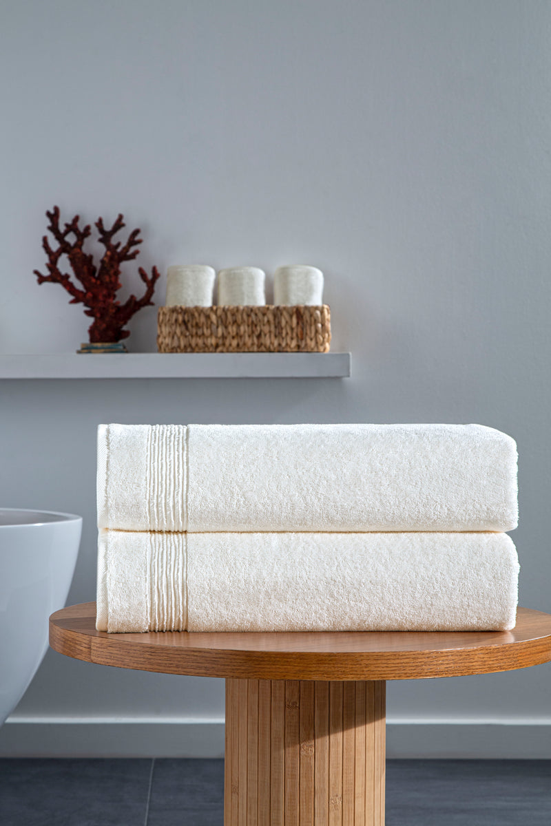 Werty 2-Piece Bath Sheet Set - 35x70” Oversized Luxury Turkish Cotton