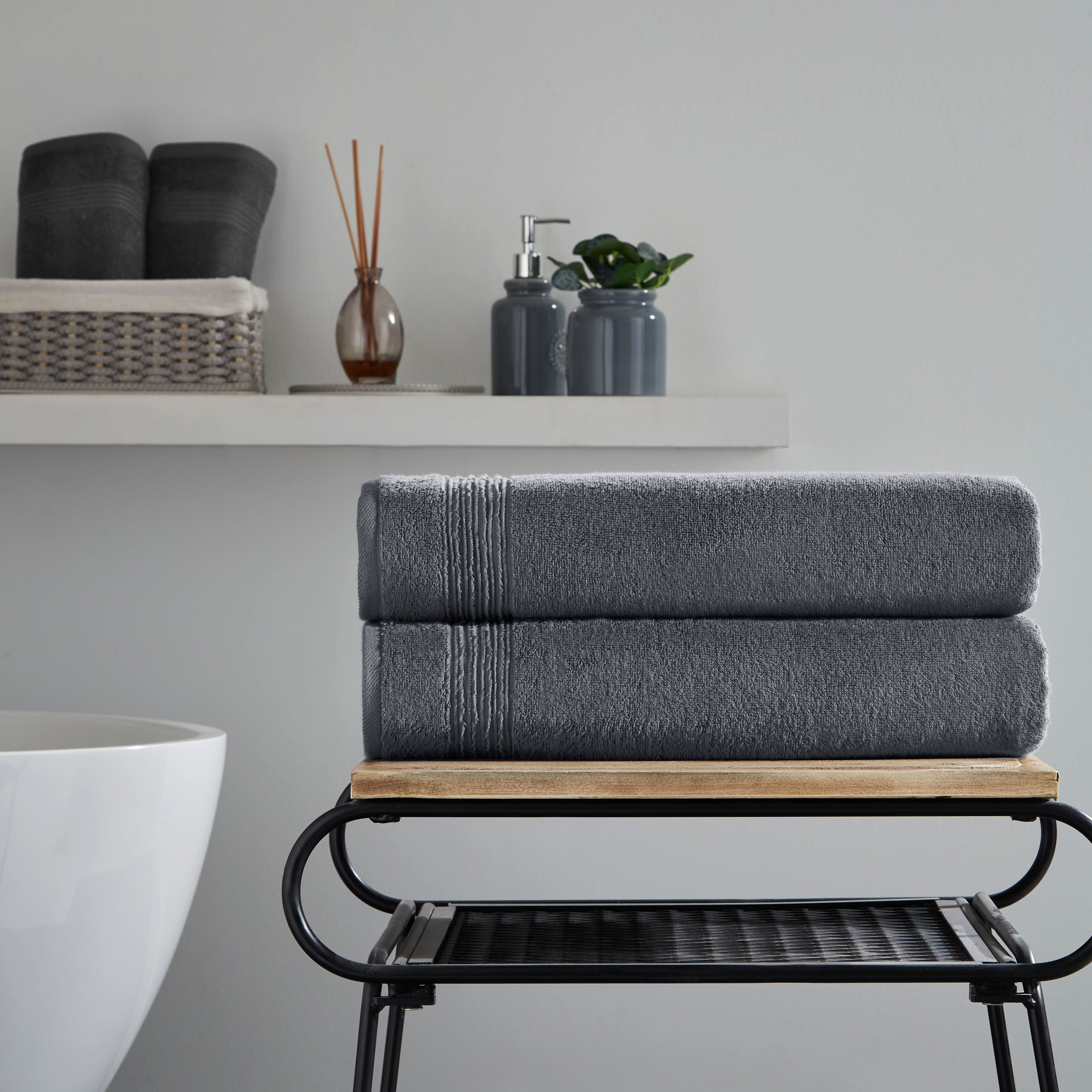 Werty 2-Piece Bath Sheet Set - 35x70” Oversized Luxury Turkish Cotton