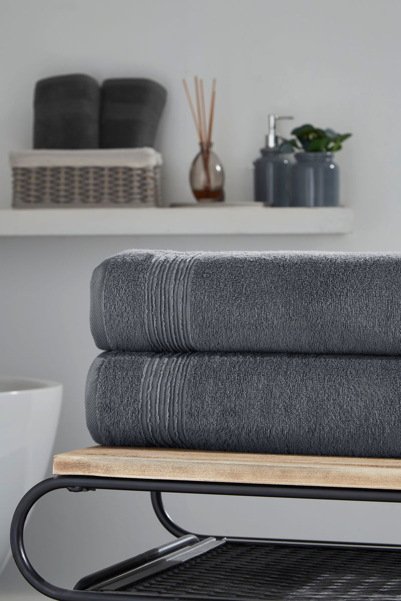 Werty 2-Piece Bath Sheet Set - 35x70” Oversized Luxury Turkish Cotton