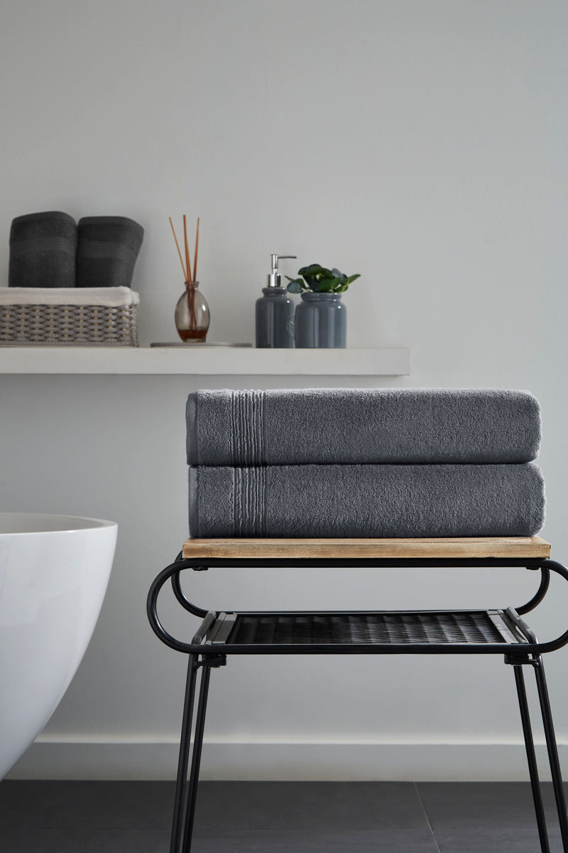 Werty 2-Piece Bath Sheet Set - 35x70” Oversized Luxury Turkish Cotton
