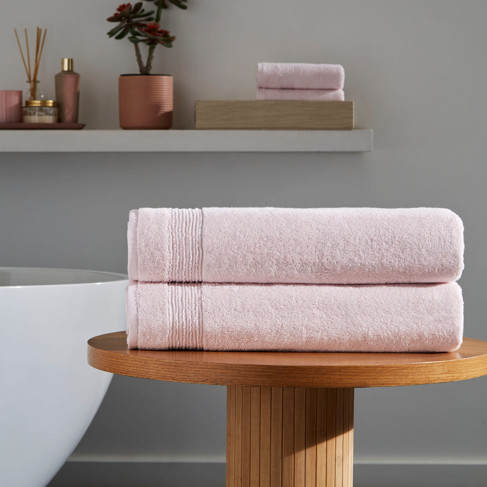 Werty 2-Piece Bath Sheet Set - 35x70” Oversized Luxury Turkish Cotton, Mauve