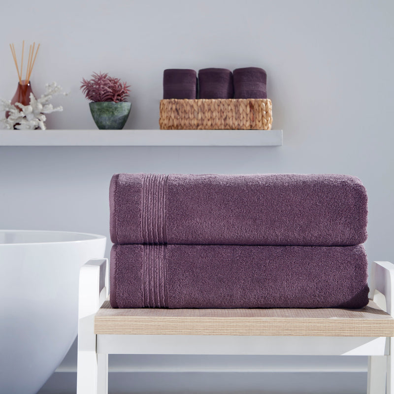 Werty 2-Piece Bath Sheet Set - 35x70” Oversized Luxury Turkish Cotton