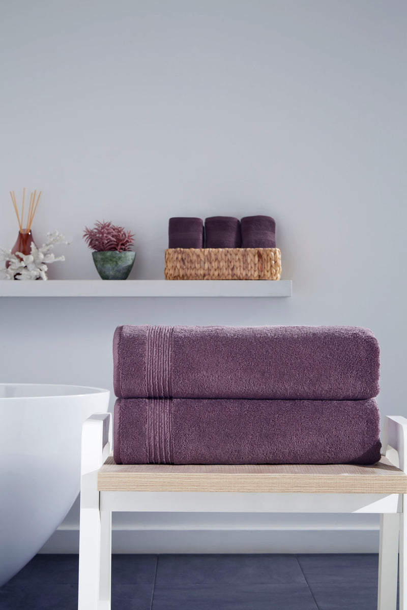 Werty 2-Piece Bath Sheet Set - 35x70” Oversized Luxury Turkish Cotton