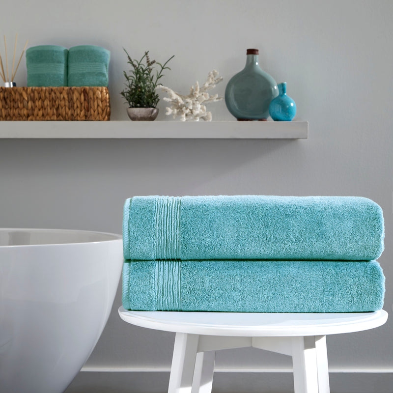 Werty 2-Piece Bath Sheet Set - 35x70” Oversized Luxury Turkish Cotton
