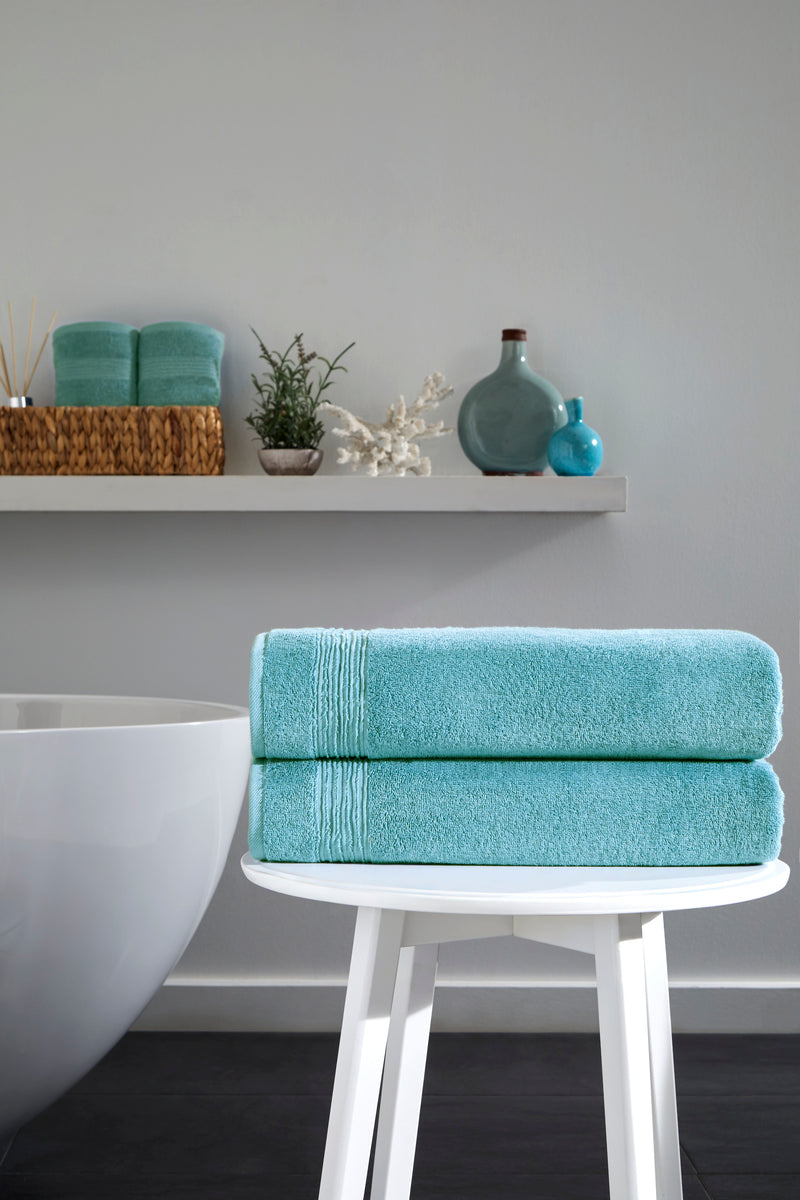 Werty 2-Piece Bath Sheet Set - 35x70” Oversized Luxury Turkish Cotton